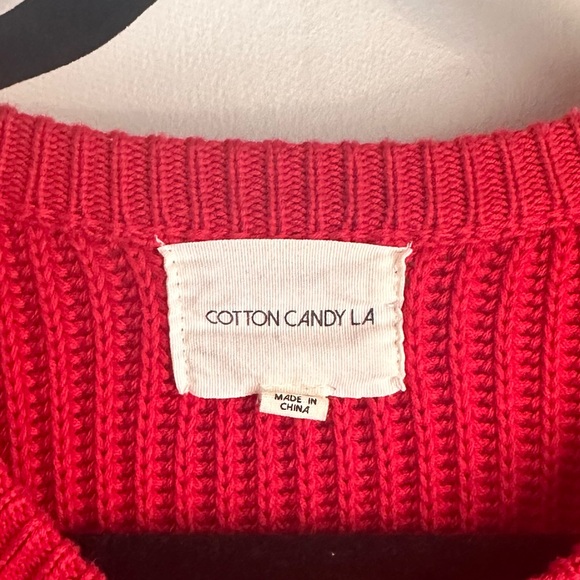 Cotton Candy LA red knit crop sweater - Picture 3 of 3